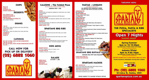Spartans – Pizza Pastas & Ribs - Kalgoorlie Accommodation 2